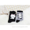 Black cat spring cotton socks